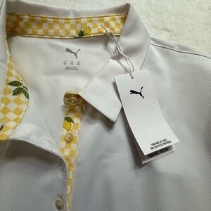 Puma🍋Women's White Polo with a Zest of Lemon🍋